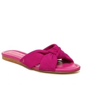 NEW Veronica Beard Salton Slide Sandal In Raspberry pink suede slides 36